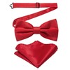 RBOCOTT Burgundy Bow Tie Bowtie and Pocket Square Set for