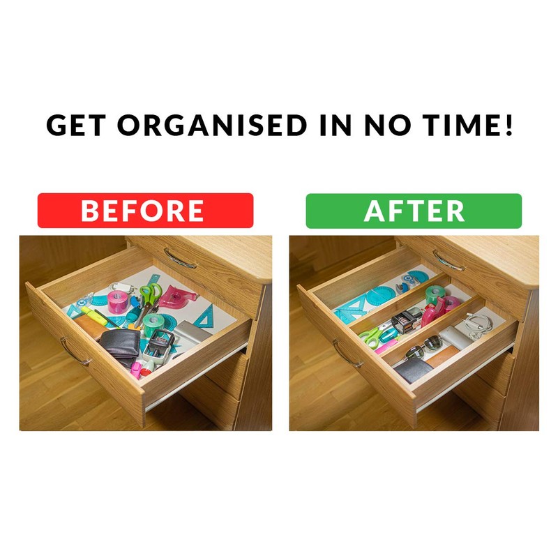Durawe Company Adjustable Bamboo Drawer Dividers Organizers Expandable (12-16") Kitchen