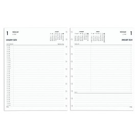 2024 TUL® Discbound Daily Planner Refill Pages, Half-Hourly Appointment Times, Letter Size, January To December