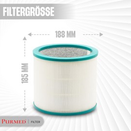 Purmed Replacement Filter White - Quiet & Powerful | Air Purifier Against House Dust, Mites, Fine Dust | Odour Neutraliser | Air Filter Cat Litter Tray | Air Purifier Allergy Sufferers | Odour Remover