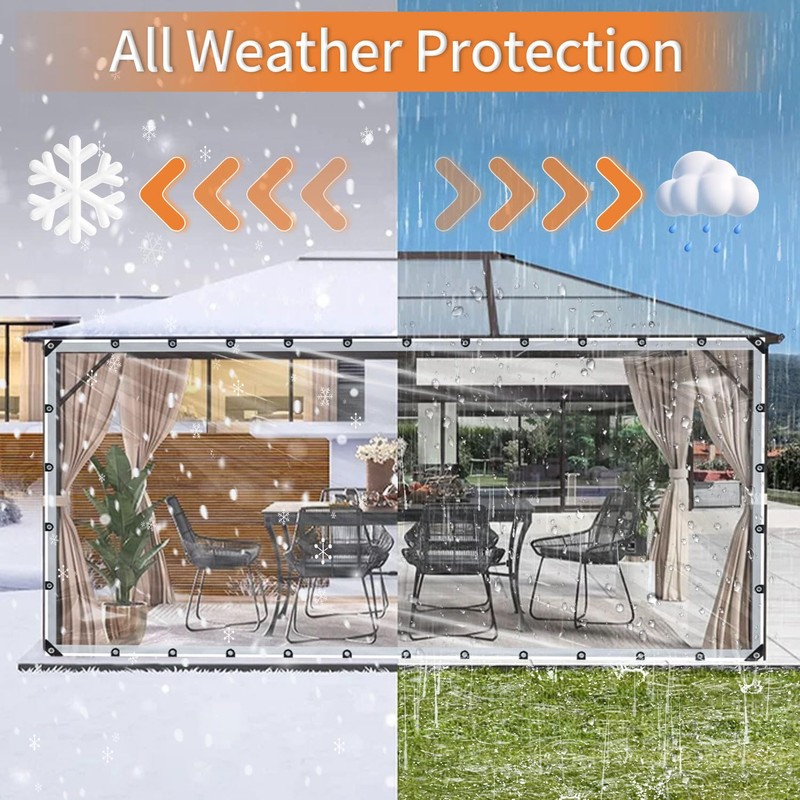 Clear Tarps Heavy Duty Waterproof, 6x10ft Upgraded Edge Heat Fused