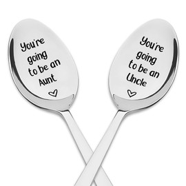 Aunt and Uncle Baby Announcement Gifts Spoon for Coffee Tea Lovers Gifts for Men Women Reveal Pregnancy Gifts for Aunt and Uncle Spoon Set You are Going to Be an Uncle Aunt Coffee Tea Spoons