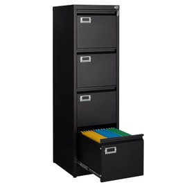 SISESOL 4 Drawer Vertical File Cabinet with Lock,Filing Cabinet, Metal Filing Cabinet for Home Office Organizer Storage Cabinet Letter Size/A4/Legal File