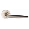 Excel Centaur Passage Door Handles on Round Rose, Satin Nickel