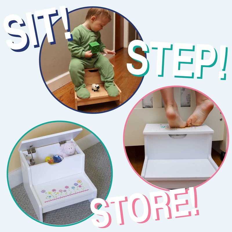 Train Step Stool with Storage