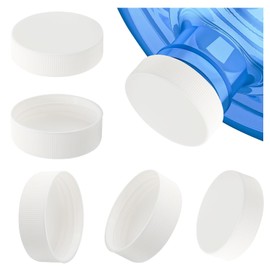 6-Pack 53mm Screw-On Water Bottle Caps with Foam Liner – Universal Fit for 5-Gallon Jugs, Leak-Proof & Durable Replacement Lids (53-400 Thread Size, Not for Snap-On or Glass Bottles) White
