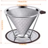 Pour Over Coffee Dripper, Reusable Coffee Filter Durable Stainless Steel