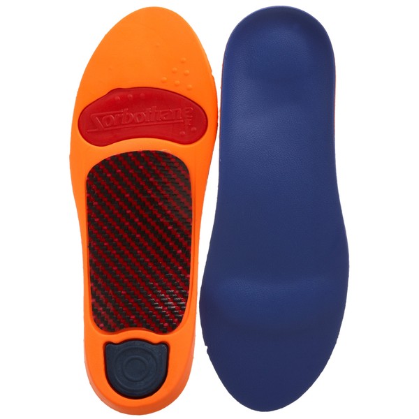 Sorbothane Ultra Graphite Arch Insole,Blue,Women's 6-7 M