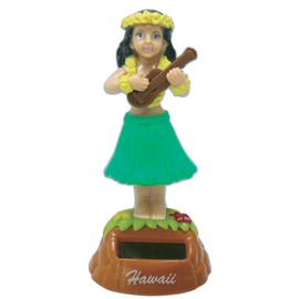 Hula Girl with Ukulele Solar Doll