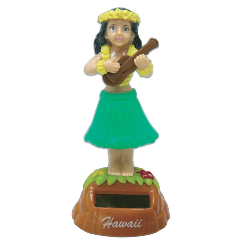 Hula Girl with Ukulele Solar Doll