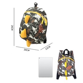 TOPWAYS Kids Dinosaur Backpack Boys Girls Toddler Rucksack, Cartoon Safety Anti-Lost Strap Rucksack with Reins, for 1-3 Years Old Toddler (Blue)