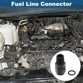 A ABSOPRO Male Flare Reducer Hose Fitting Adapter AN4-1/4NPT Fuel Line Connector Aluminum Black