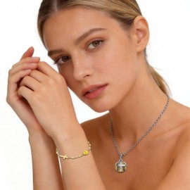 CNYTPE Softball Basketball Soccer Volleyball Cross Jewelry Gift Set – Silver Cross Ball Necklace & Gold Cross Bracelet, Inspirational Faith Sports Gift for Athletes, Coach & Niece (Softball)