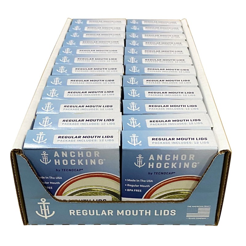 Tecnocap Regular Mouth Canning Jar Lids, Red Plastisol, Gold -