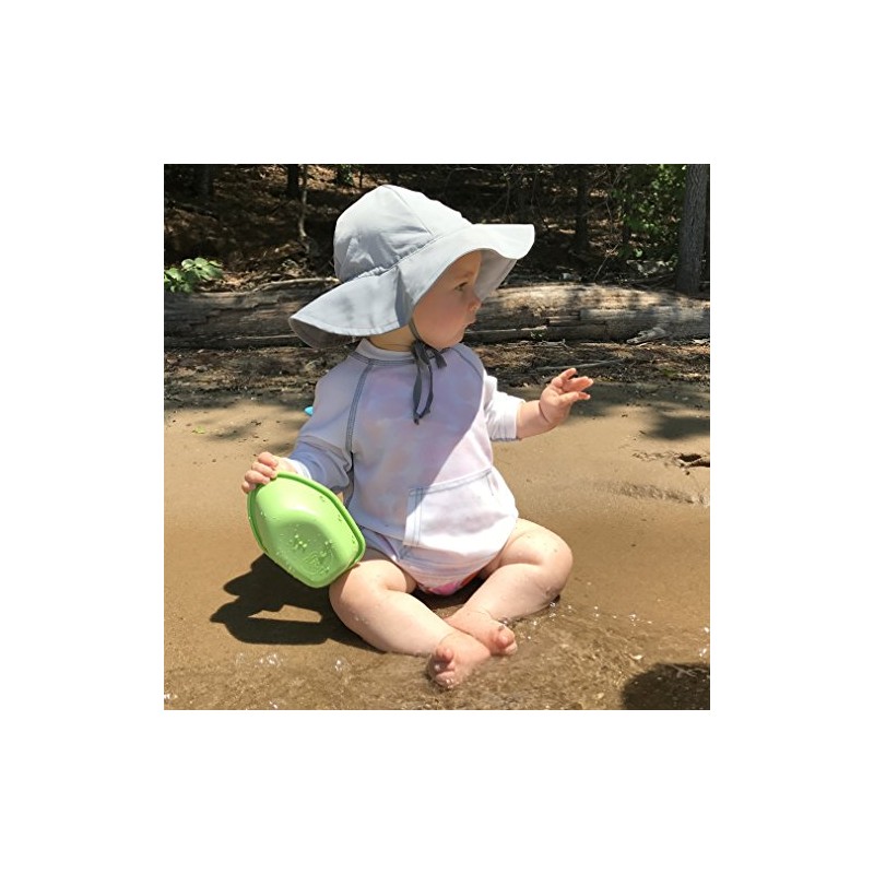 i play. Baby Brim Sun Protection Hat, Gray, 9-18 Months