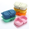 Kathfly 6 Pack Reusable 2-compartment Silicone Snack Containers with Lids