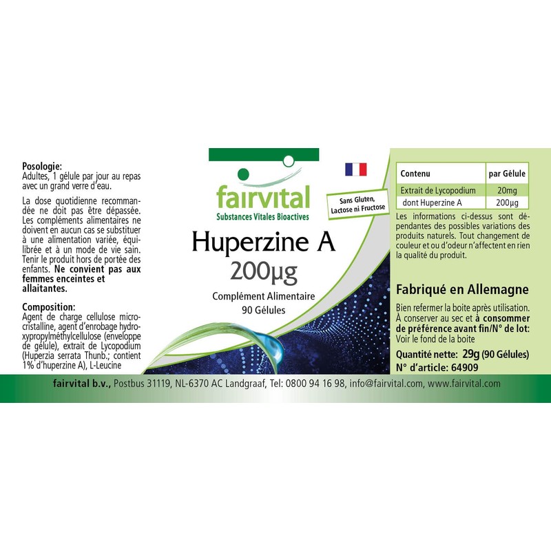 Fairvital Huperzin A 200 μg – from bear flap extract