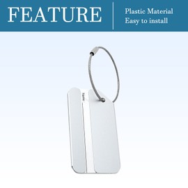 QUARKZMAN Pack of 2 8 x 4.2 x 0.2 cm Luggage Tag Card Holder Aluminium Metal for Suitcase Handbag and Laptop Bag Silver Tone