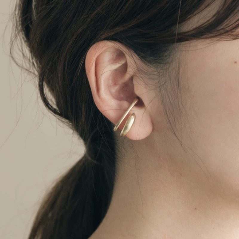 Moonstan Women's Ear Cuffs, Popular, Gold, Silver, 2 Rows, Matte,