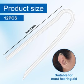 lasuroa Pack of 12 Hearing Aid Tubes, 3.5 x 2 mm Lightweight Hdo Hearing Aid Sound Tubes Replacement for Flexible Amplifier Ear Tubes for Transmitting Clear Sound (Transparent)