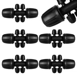 VooGenzek 5 PCS Barbed Tee Connector for Drip Irrigation, 6-Way Anti-Drop 15/20 mm to 4/7 mm Irrigation Tube Fitting, Barbed Tee Irrigation Tube for Lawn, Farm, Garden