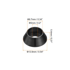 sourcing map M5 Cone Cup Countersunk Washers, 20 Pcs Anodized Aluminum Gaskets Cup Head Washer Gasket, Cup Screw Counterbore Gasket for Mechanical Accessories Parts, Black
