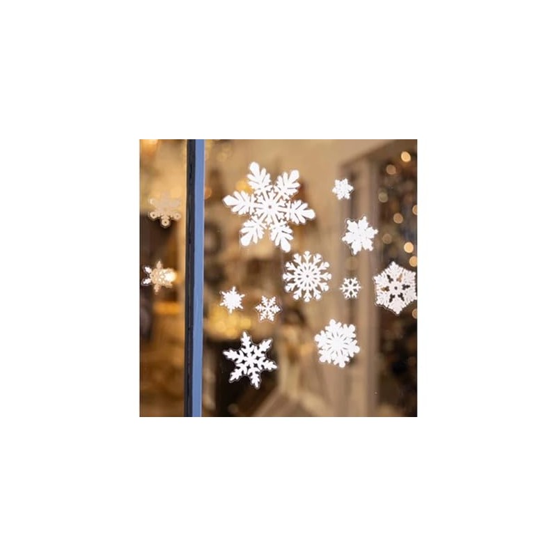 Kaemingk Snowflake Reusable Christmas Window/Craft Stickers - 42 various sizes-