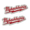 2 Pcs My Back Hurts Embroidered Patch, Funny Meme Embroidery