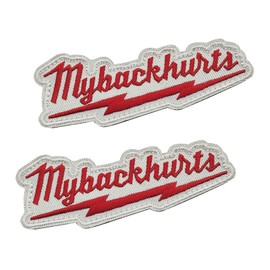 2 Pcs My Back Hurts Embroidered Patch, Funny Meme Embroidery Patches, Morale Applique Fastener Hook & Loop Emblem for Tactical Backpacks, Army Vests, Dog Harnesses, Jackets,Hats, Tactical Gear（White）