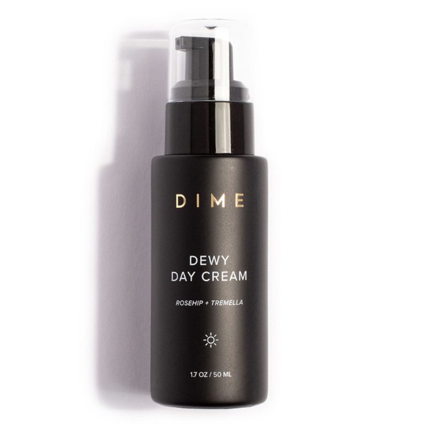 Dime Beauty Dewy Day Cream, Light moisturizer with Rosehip and Tremella Promoting Collagen and Elastin Growth, 1 Count