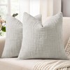 decorUhome Light Grey Chenille Throw Pillow Covers 24x24 Set of