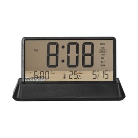 DUOBAGMA Digital Clock for Bedroom Home Digital Display Screen with Date Weekly Time Temperature Snooze Function 12/24H Modern Desk Clock