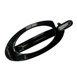 Parcelona French Plain Oval Small Celluloid Set of 2 Metal Free Hair Barrette Clips Women Hair Accessories, Made in France(Blue - Red)