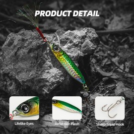 Probite Scaled Jigging Spoons – 10 Pcs/Box, 5 Size Options, High-Performance Lead Lures for Freshwater and Saltwater Fishing, Accurate Scaled Design, Attracts Various Fish Species (1/2 oz)