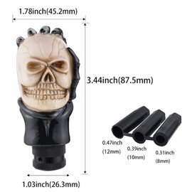 Padaodao Skull Gear Stick Knob Skeleton Shift Lever Handle Shifter Head for Most Manual Automatic Vehicles SUV Truck Vehicles Cars, Bone Color