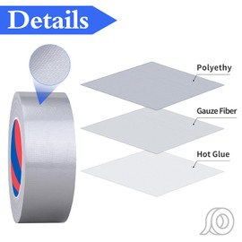 Duccinp Duct Tape Extra Strong 50m x 75mm Waterproof Repair Tape for Repairs, DIY, Crafts, Indoor and Outdoor Duct Tape (Silver)