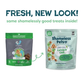 Shameless Pets Crunchy Cat Treats - Catnip Treats for Cats with Digestive Support, Natural Ingredients Kitten Treats with Real Chicken, Healthy Flavored Feline Snacks - Catnip N Chill, 3-Pk