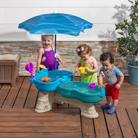 Step2 Splish Splash Seas Water Table, Kids Water Table Activity Sensory Playset, Summer Outdoor Toys, 9 Piece Water Toy Accessories, For Toddlers 1.5+ Years Old, Blue & Purple