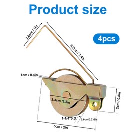 4pcs 1-1/4" Sliding Screen Door Rollers Replacement, Heavy-Duty Steel Ball Bearing Tension Wheels for Smooth Glide Replaces B515, B714