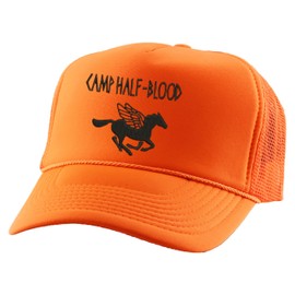 ALLNTRENDS Camp Half Blood Hat Embroidered Trucker Cap Mesh Movie Snapback (Orange)