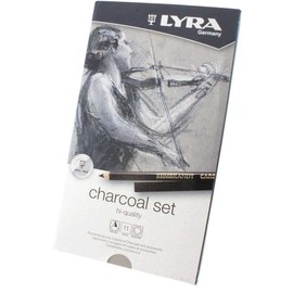 LYRA Rembrandt Art Specials, Fine Art Sketching Pencil Set, Metal Box, 12 Piece Charcoal Set, Assorted Pencils and Accessories, Ideal for Professionals & Students