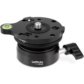 LEFTFOTO Precision Tripod Levelling Base Plate Mount Photo Accessories 360 Degree Rotation and +/- 15° Tilt, Compatible with DSLR Camcorders and Monopods, Supports up to 10kg/22lbs