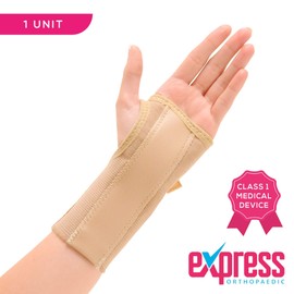 Express Orthopaedic® - Medically Approved Elastic Wrist Support Splint With Palm Stay & Grip Tab Fastenings - Carpal Tunnel, RSI, Arthritis (LARGE - Wrist Circ:17-20cm, RIGHT)