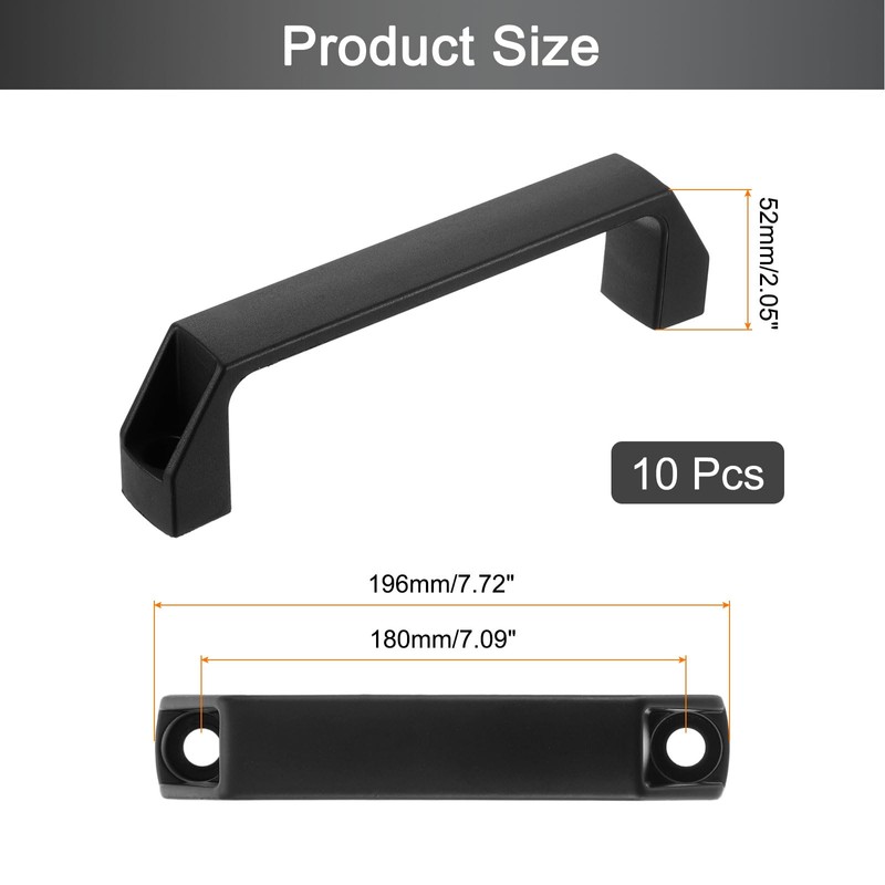 sourcing map 10 Pack Rectangular Plastic Pull Handle, 180mm/7.1 Inch