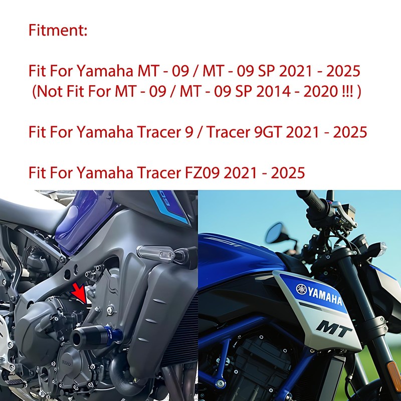2-Pack Blue Frame Sliders Fit for Yamaha MT-09/MT-09 SP (2021-2025)