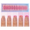 Misssix XBASICTIPS Uñas postizas francesas, 150 unidades, uñas postizas rosas