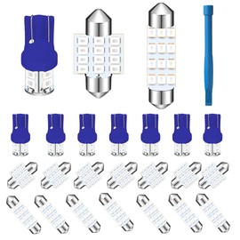 DUSCOKE 24PCS Dome Light Car Interior LED Bulb Kit - T10 194 DE3175 578 31mm 42mm LED Combination Set with Removal Tool - Replacement Bulbs for Car Map Door Trunk Courtesy License Plate Lights (Blue)