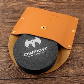 DWFKHT Axe Sharpener - Hatchet/Machete Sharpening Stone, Whetstone Blade & Tool Sharpener, Dual Grit Multi-Purpose Knife Sharpening Stone with Leather Sheath