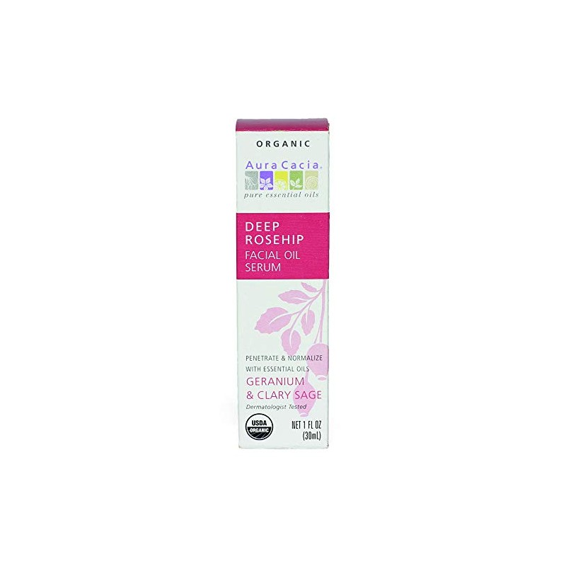 Aura Cacia Suero restaurador de rosa mosqueta orgánico, 1 fl