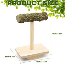 Bird Perch Stand Playground Bird Swing Natural Wood Training Intelligence Enrichment Rocking Wooden Toys, Arc Base Parakeets Parrot Perch Platform for Conure Cockatiel Lovebird Small Budgie
